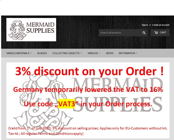 Safe 3% VAT - only four Days left !